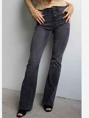 KanCan Gray High-Rise Jeans with Classic Five-Pocket